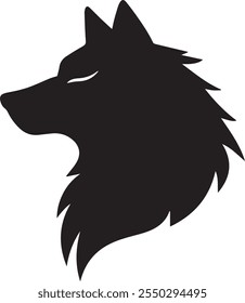 Wolf head side view silhouette illustration