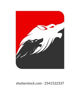 Wolf head sihouette icon design vector