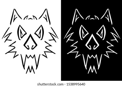 Wolf head silhouette. abstract logo or icon with wolf face. vector clip art