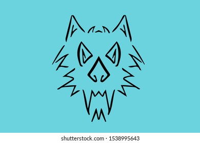 Wolf head silhouette. abstract logo or icon with wolf face. vector clip art