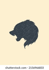 Wolf head silhouette. Wolf. Animal silhouette. Logo.