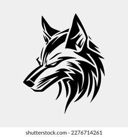 Wolf head silhouette - cut out vector character mascot