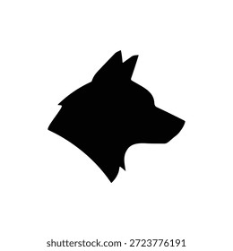 Cabeça de lobo silhueta ícone vetor projeto plano.