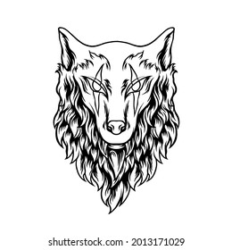 Wolf Head Silhouette Illustration for your business or merchandise