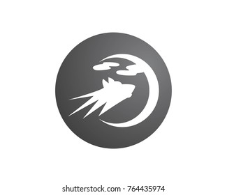 Wolf head silhouette logo design template