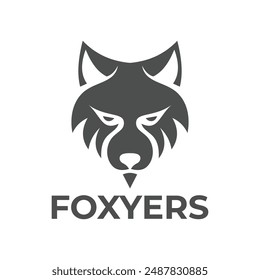 Wolf head silhouette logo, fox head logo