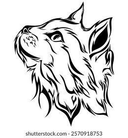 Wolf head silhouette. Powerful, majestic, and wild. Ideal for tattoos and design