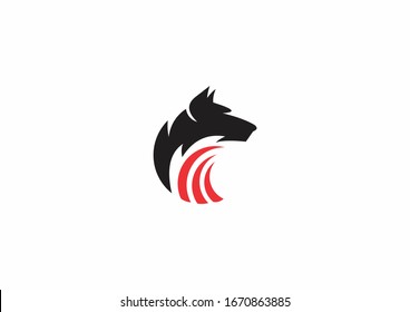 Wolf head silhouette vector concept