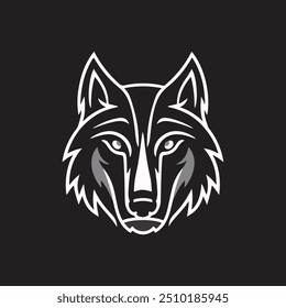 Wolf head silhouette vector icon. Black minimal animal mask symbol. Simple wildlife illustration.