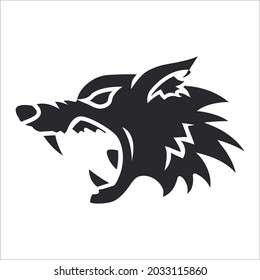 Wolf head silhouette vector illustration