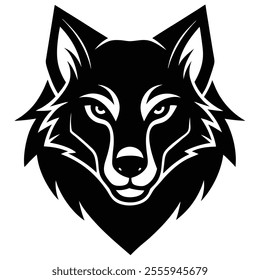 Wolf head silhouette vector illustration.