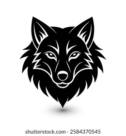 Wolf head silhouette vector illustration.