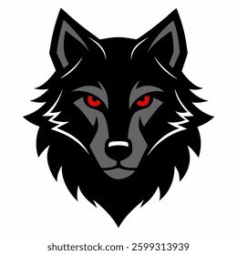 Wolf head silhouette vector image