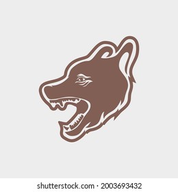 wolf head silhouette vector logo illustration