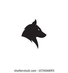 Wolf head silhouette vector on a white background