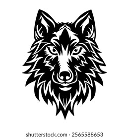 Wolf Head Silhouette Vector Sublimation