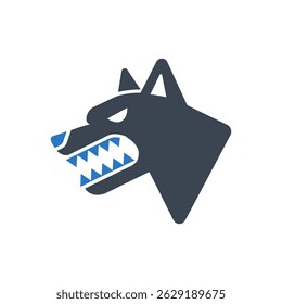 Wolf Head Snarl Icon Isolated On White Background