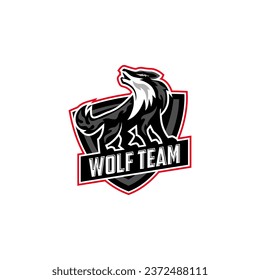 Wolf Head Sport Team Logo Badge Vector Template