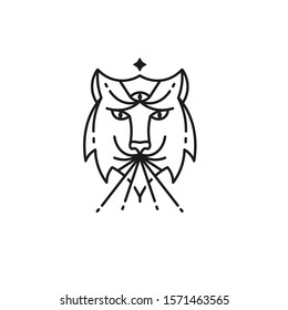 Wolf head. Symbol art. White background.