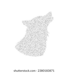 The wolf head symbol filled with black dots. Pointillism style. Vector illustration on white background