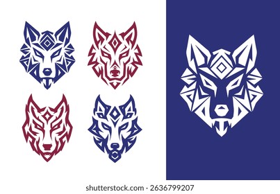 wolf head tattoo wolf logo illustration in modern style