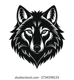wolf head tattoo, wolf logo illustration in modern style