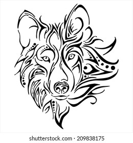 Wolf Head Tattoo Vector