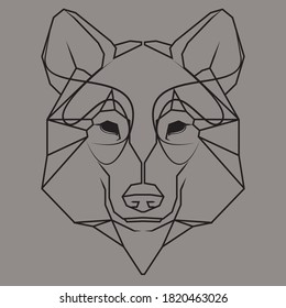 diseño vectorial de tatuaje de cabeza de lobo