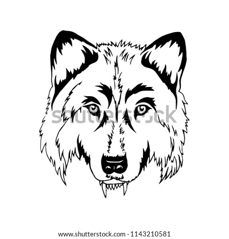 wolf head template painting vector illustration stock vector