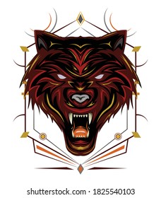 Wolf head theme. logo vector theme.