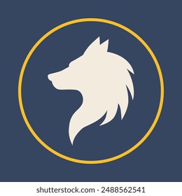 Wolf head trendy icon blissful abstract vector illustration colorful artwork design