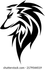 Wolf head tribal illustration vector