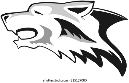 Wolf head - tribal tattoo