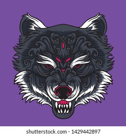 Wolf Head Vector Animal Illustration