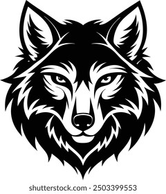 Wolf head vector art illustration design on white background