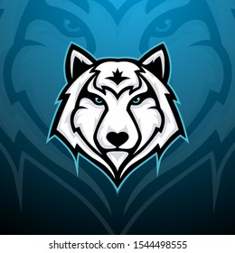 Wolf head vector for e-sport team logo, gaming mascot logo, t shirt design, poster, background, etc