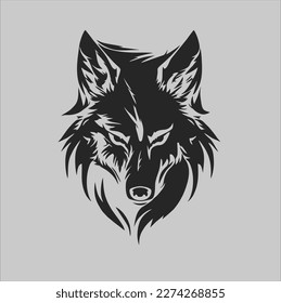 wolf head vector icon, wolf head illustration design