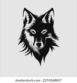 wolf head vector icon, wolf head illustration design