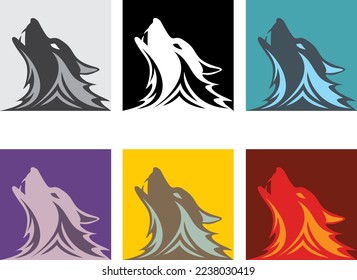 Wolf head vector icon. Wolf head silhouette isolated on white background vector illustration. Wolf head vector graphic emblem.
