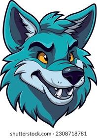 Vector vectorial de la cabeza del lobo vector animal