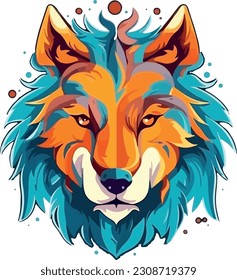 wolf head vector illustration animal vector