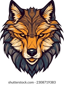 wolf head vector illustration animal vector