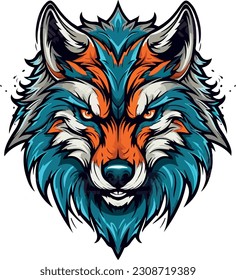 wolf head vector illustration animal vector