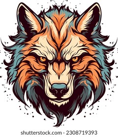 wolf head vector illustration animal vector