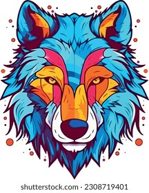 vector de la cabeza de lobo vector animal