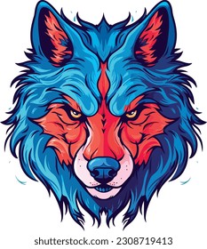 wolf head vector illustration animal vector