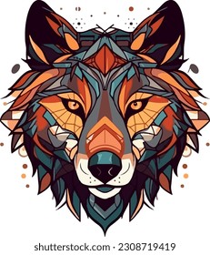 wolf head vector illustration animal vector