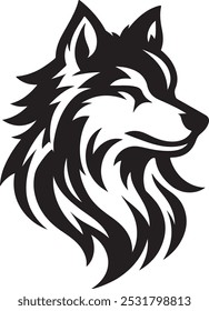 a wolf head vector illustration art