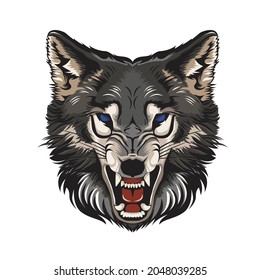 wolf head vector illustration design good fot t-shirt design