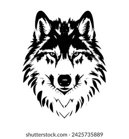 Wolf head vector illustration, icon